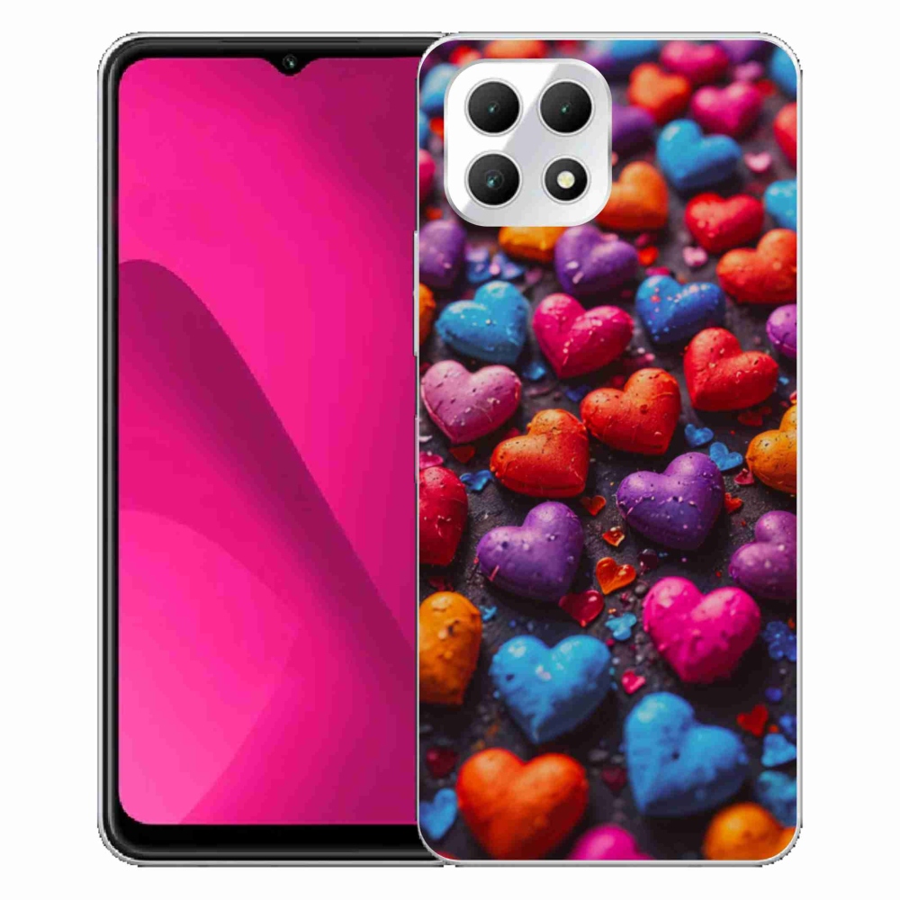 Zselés borító mmCase a T phone 2 - színes szívhez