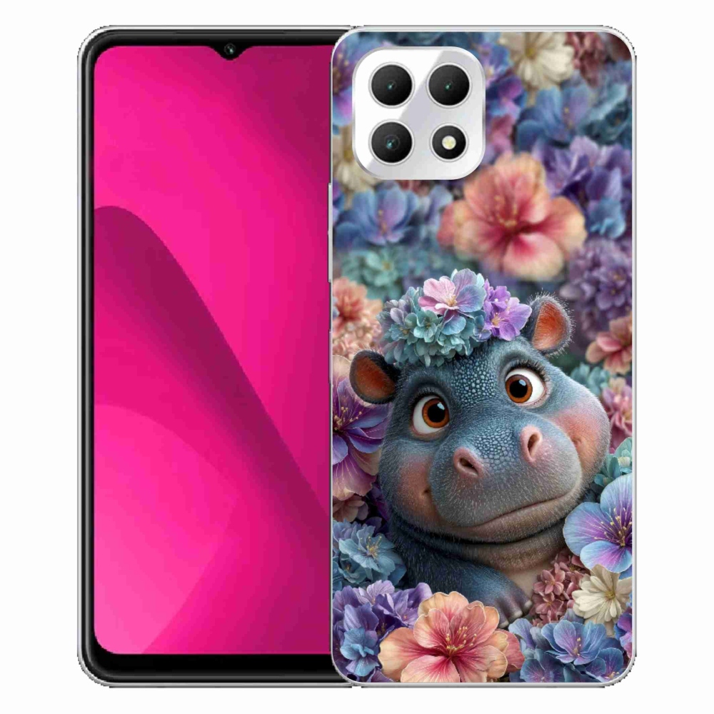 Gél borító mmCase a T phone 2 készülékhez - víziló virágokban