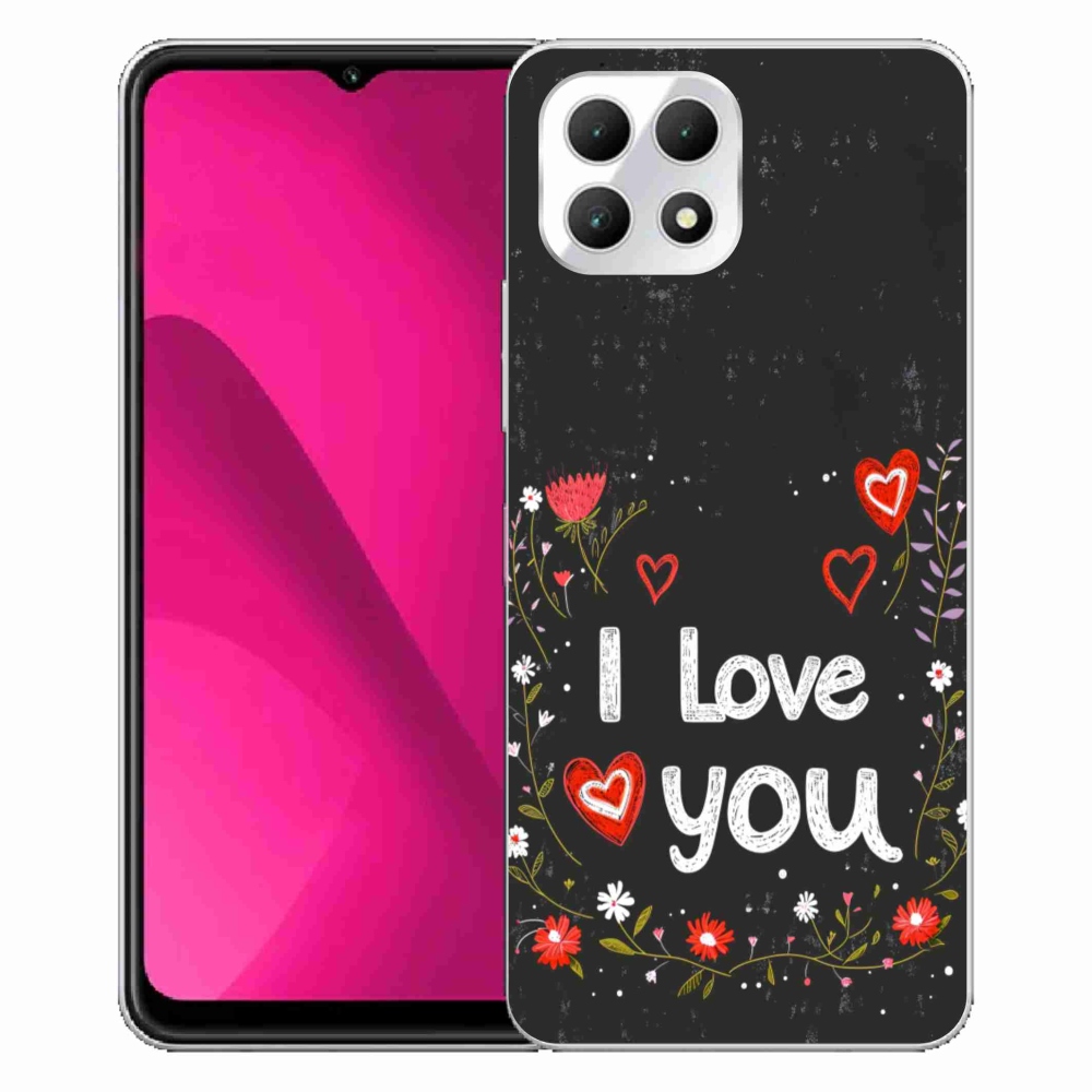 Gél borító mmCase a T phone 2 készülékhez - Szeretlek fekete háttérrel