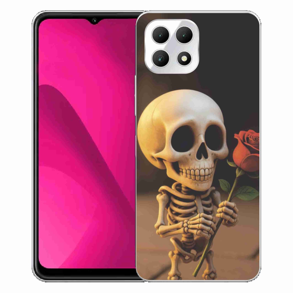 Gél borítás mmCase a T phone 2 - csontváz rózsával