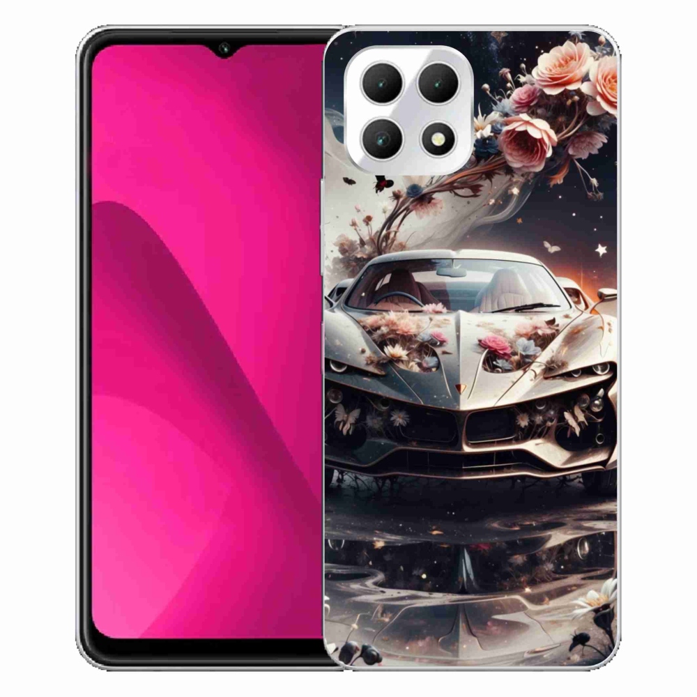 Gél borító mmCase a T phone 2 - virágos sportautóhoz