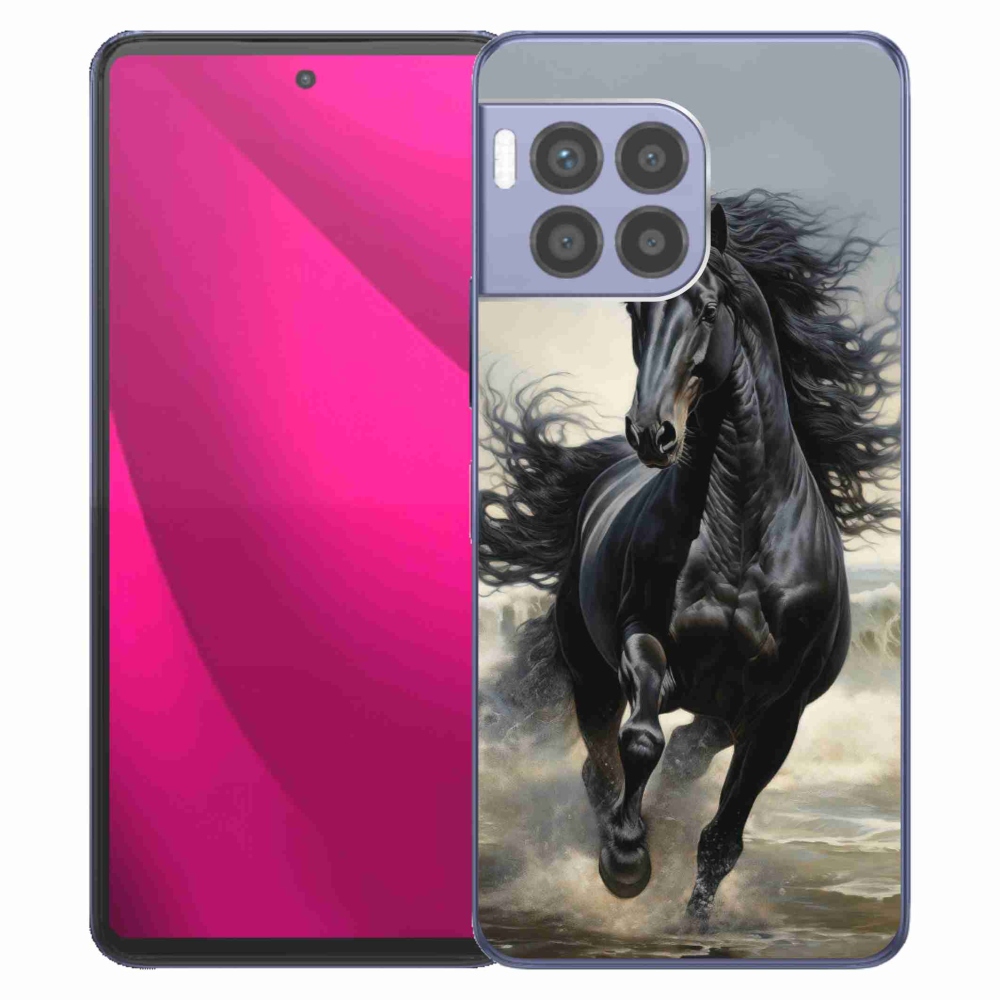 Gél borító mmCase a T phone 2 Pro - futó fekete lóhoz