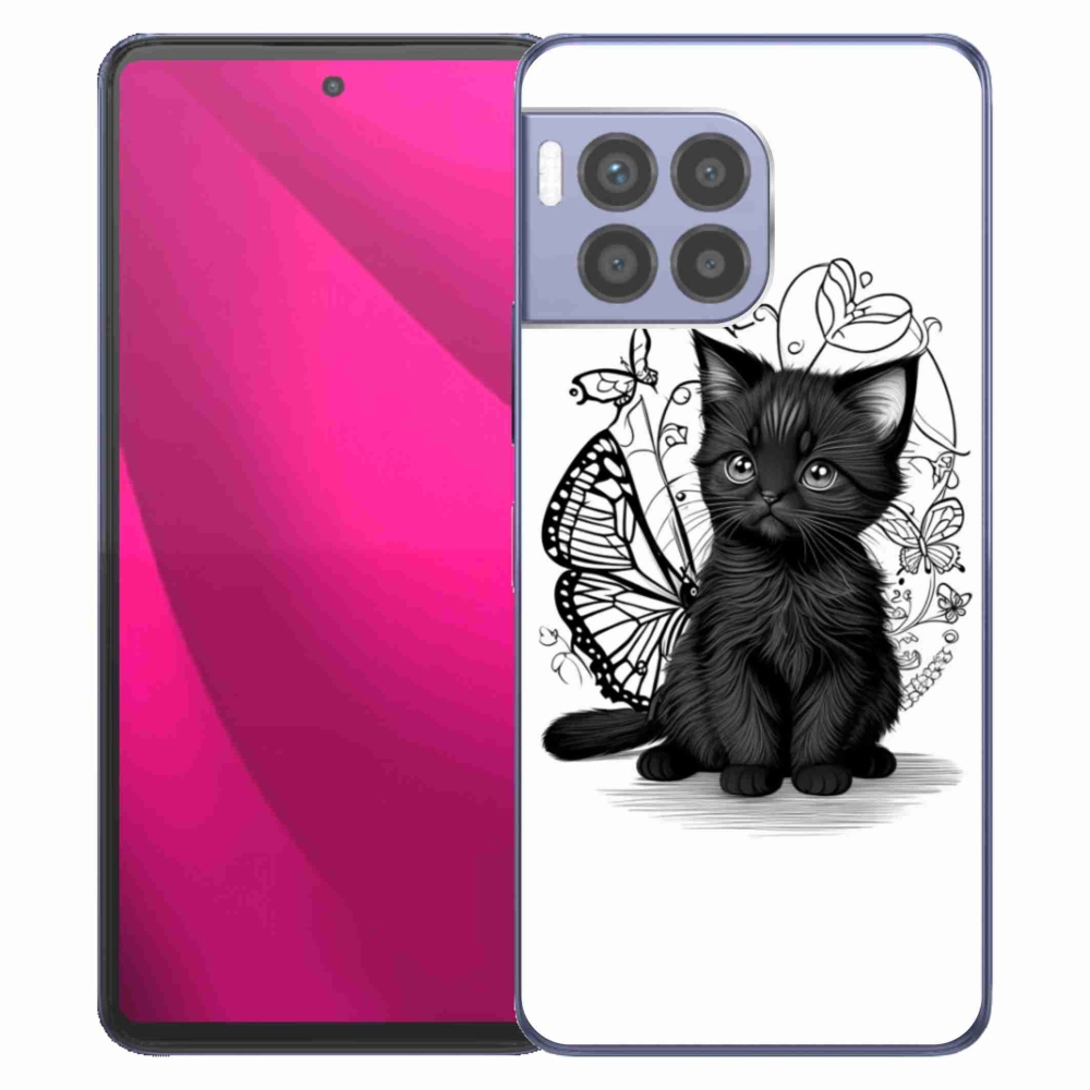 Zselés borítás mmCase a T phone 2 Pro készülékhez - fekete cica