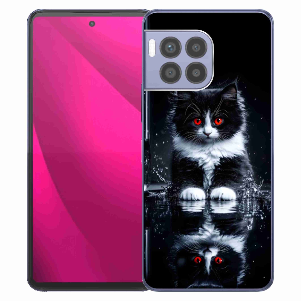 Gél borító mmCase a T phone 2 Pro készülékhez - fekete-fehér cica