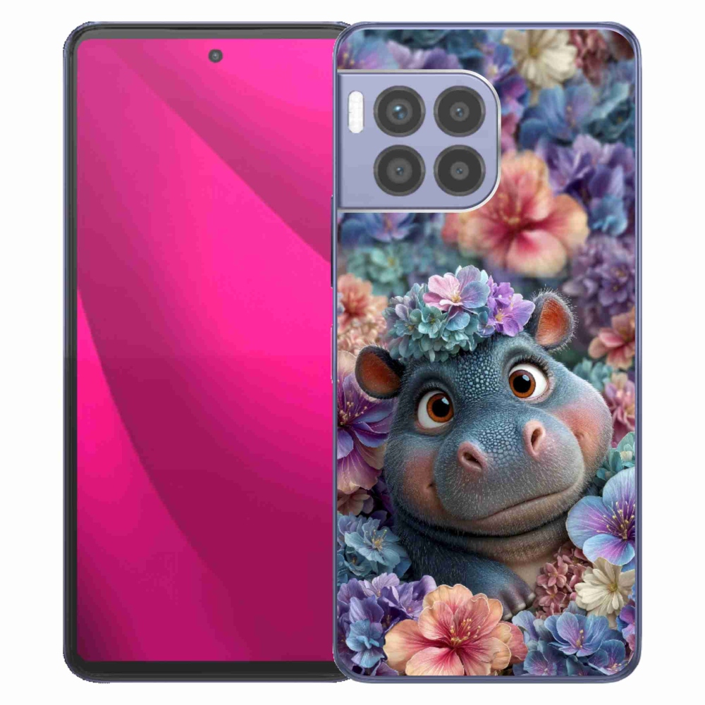 Zselés borító mmCase a T phone 2 Pro készülékhez - víziló virágokban