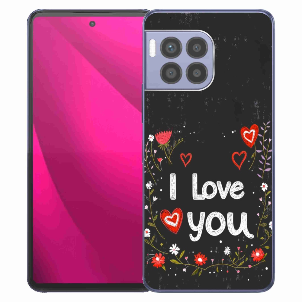 Gél borító mmCase a T phone 2 Pro-hoz - Szeretlek fekete háttérrel