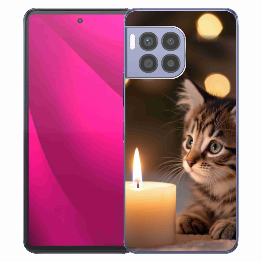 Gél borító mmCase a T phone 2 Pro készülékhez - cica és gyertya