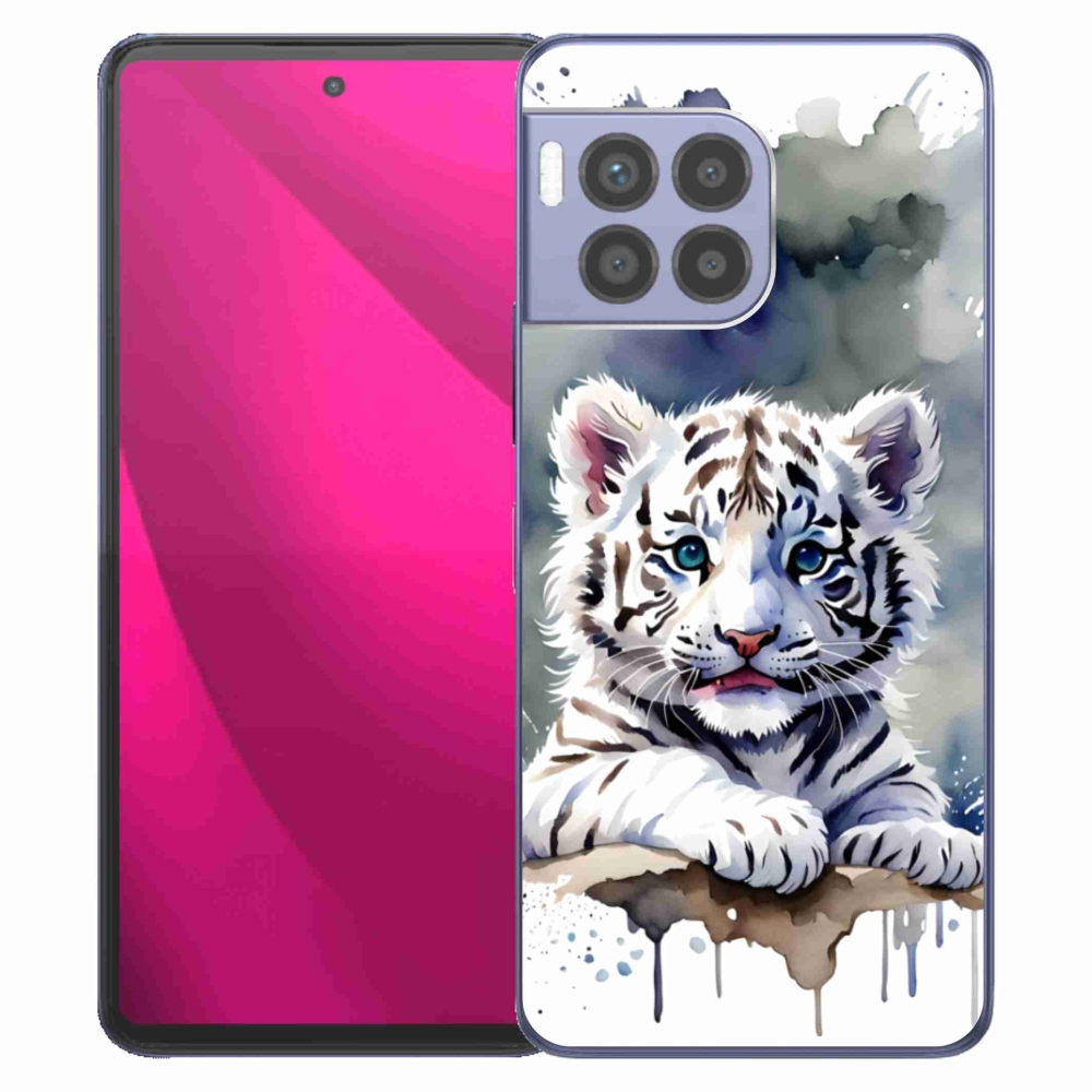 Gél borító mmCase a T phone 2 Pro készülékhez - fehér tigriskölyök