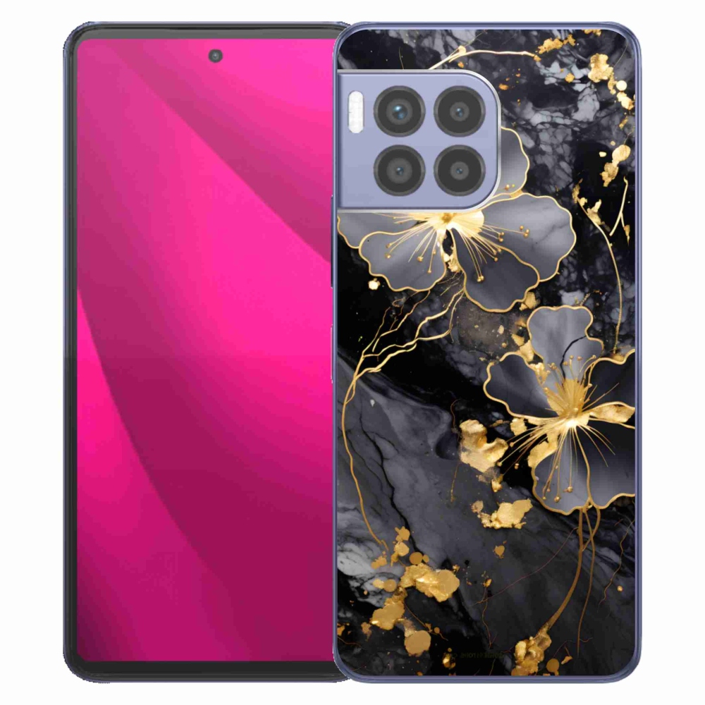 Gél borító mmCase a T phone 2 Pro készülékhez - aranyszínű virágok