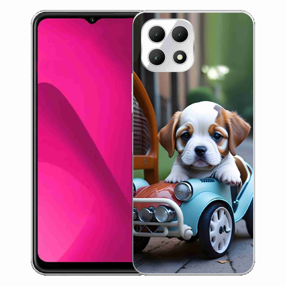 Gél borító mmCase a T phone 2 - kiskutya retro autóban