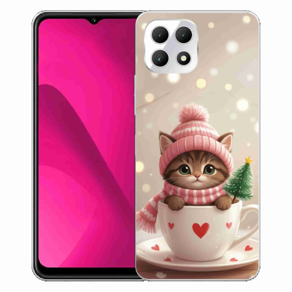 Gél borító mmCase a T phone 2 készülékhez - Karácsonyi cica a csészében
