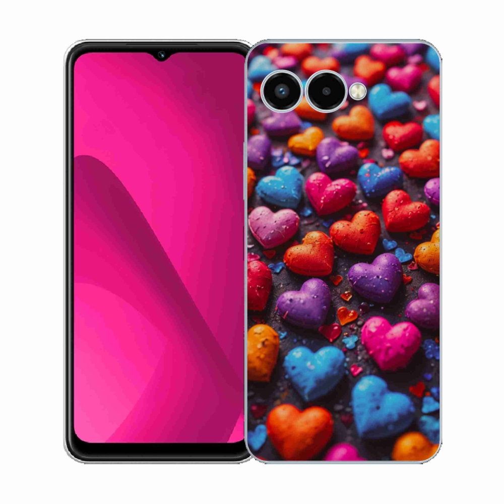 Gél borító mmCase a T phone 3 - színes szívhez