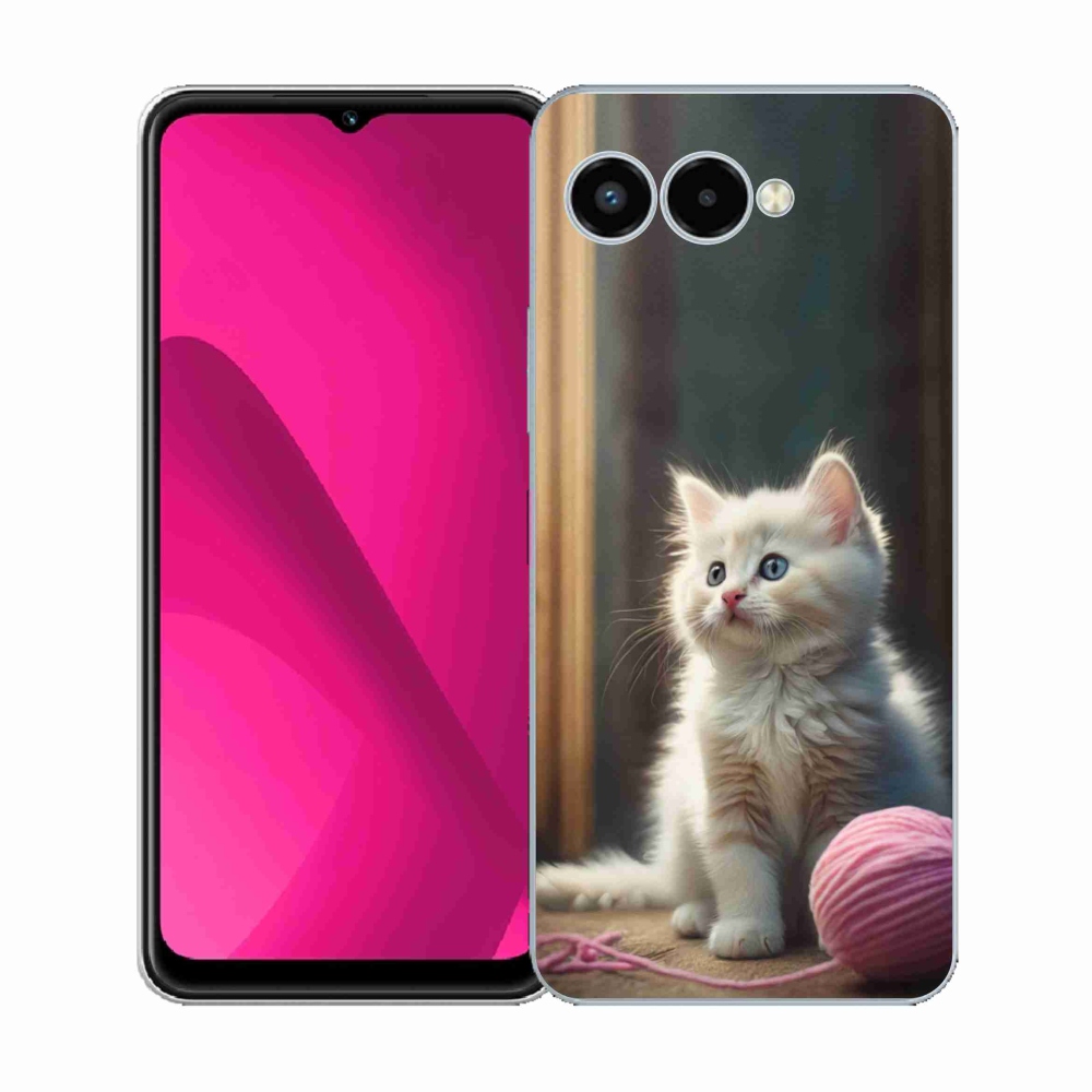 Gél borító mmCase a T phone 3 készülékhez - fehér cica 2