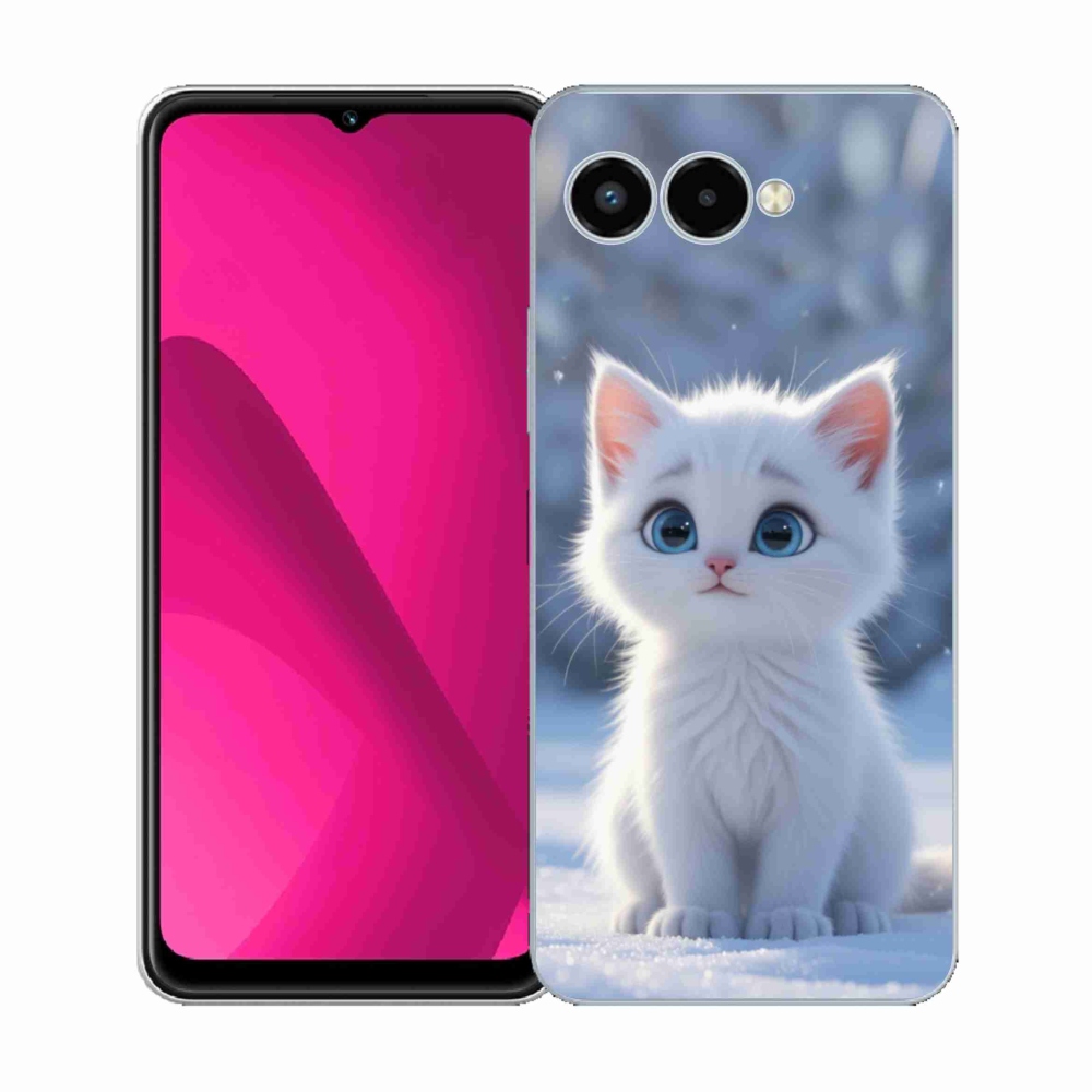 Gél borító mmCase a T phone 3 készülékhez - fehér cica 3