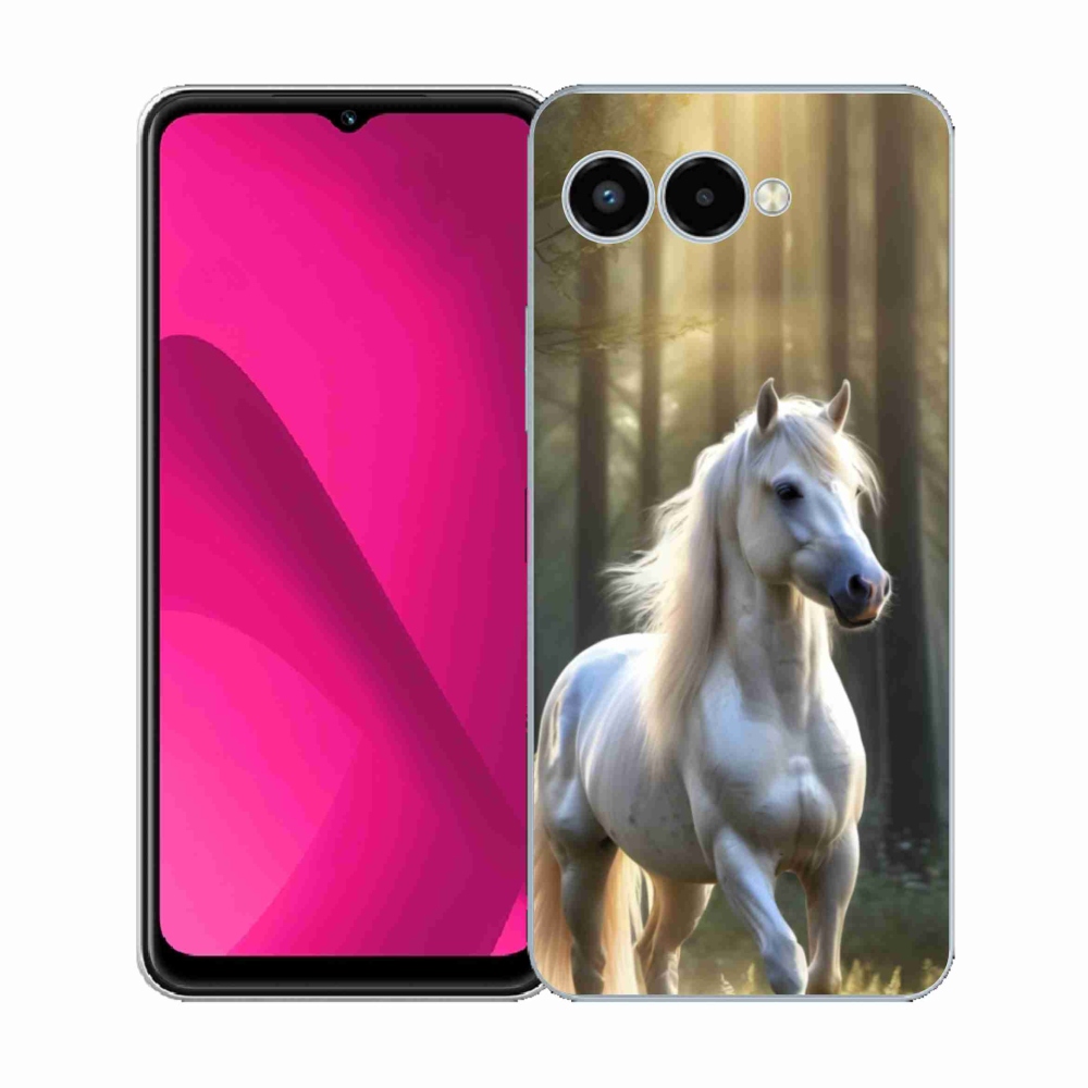 Zselés borító mmCase a T phone 3 - fehér ló 3