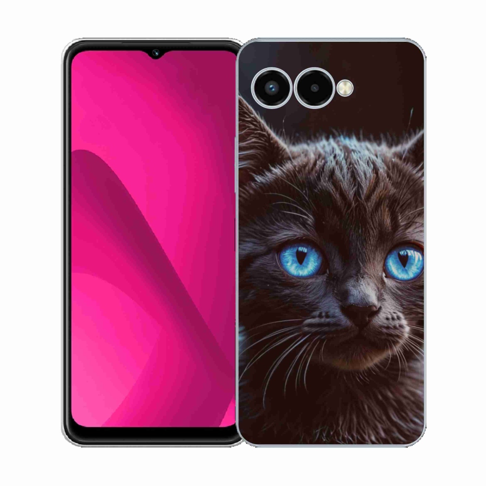 Gél borító mmCase a T phone 3 készülékhez - fekete cica 2