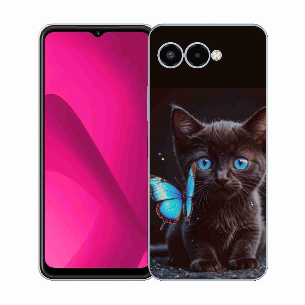 Gél borító mmCase a T phone 3 készülékhez - fekete cica 3