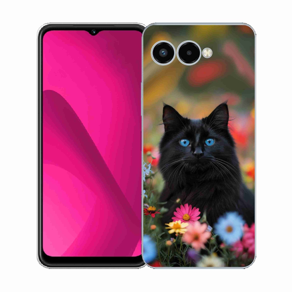 Gél borító mmCase a T phone 3 - fekete cica 4
