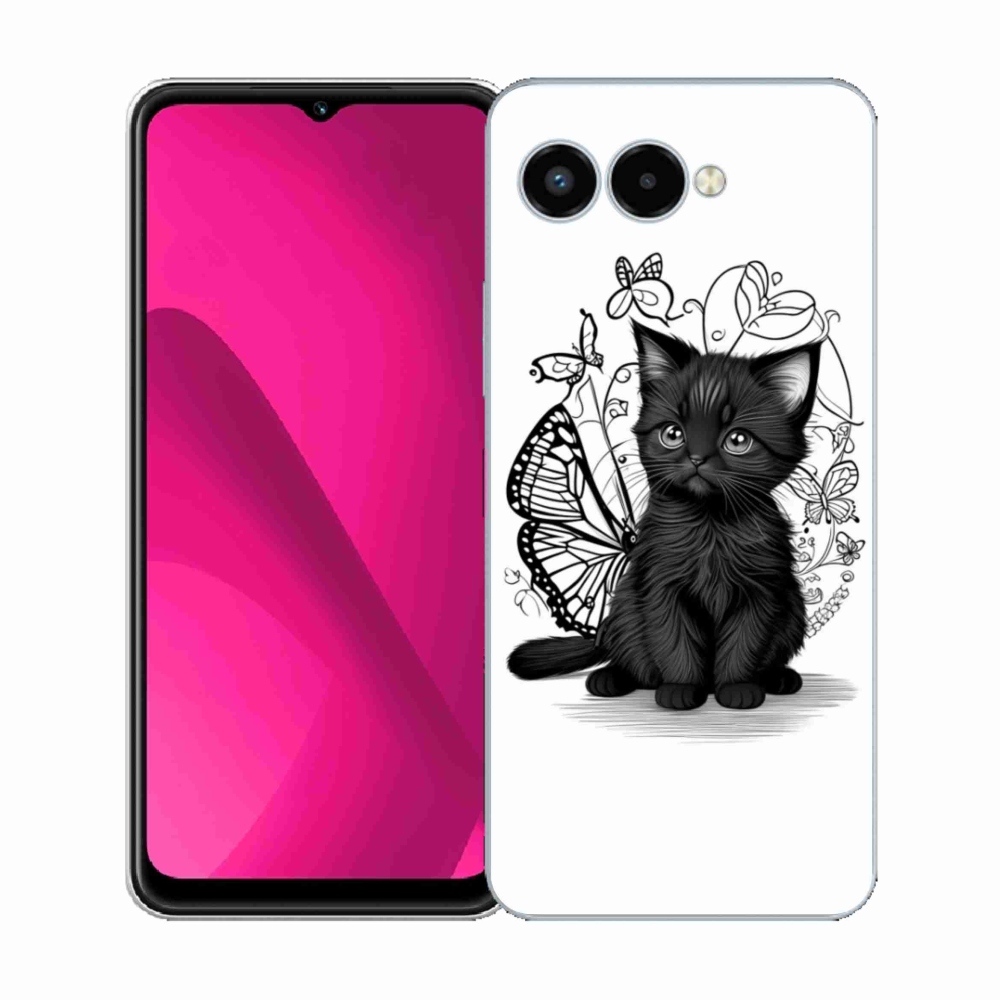 Gél borító mmCase a T phone 3 készülékhez - fekete cica