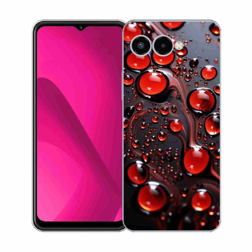 Zselés borító mmCase a T phone 3-hoz - piros cseppek 2