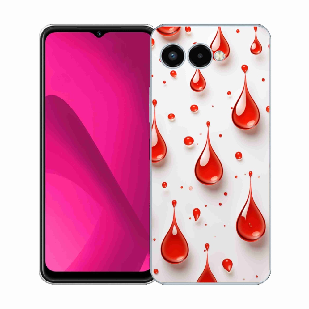 Zselés borítás mmCase a T phone 3-hoz - piros cseppek