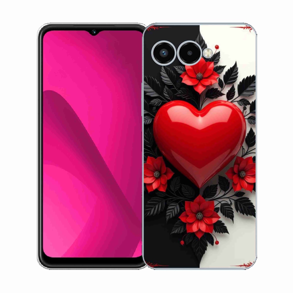 Gél borító mmCase a T phone 3 készülékhez - piros szív