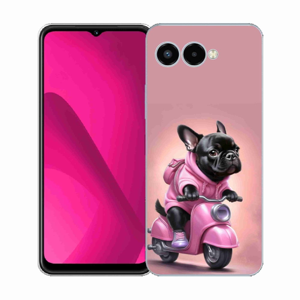 Gél borító mmCase a T phone 3 - Francia bulldog robogón