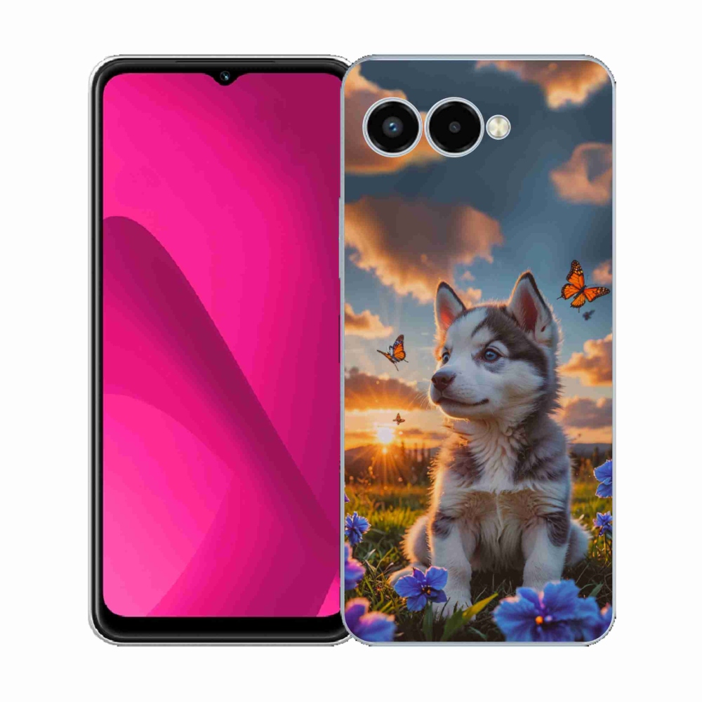 Gél borító mmCase a T phone 3 - husky a naplementében