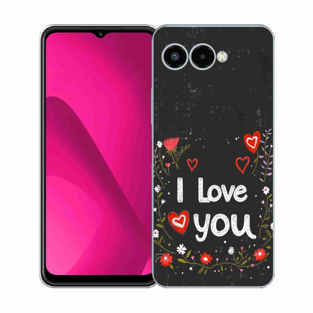 Gél borító mmCase a T phone 3 készülékhez - Szeretlek fekete háttérrel