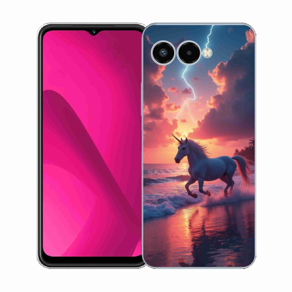 Gél borító mmCase a T phone 3 - egyszarvú a tengerparton