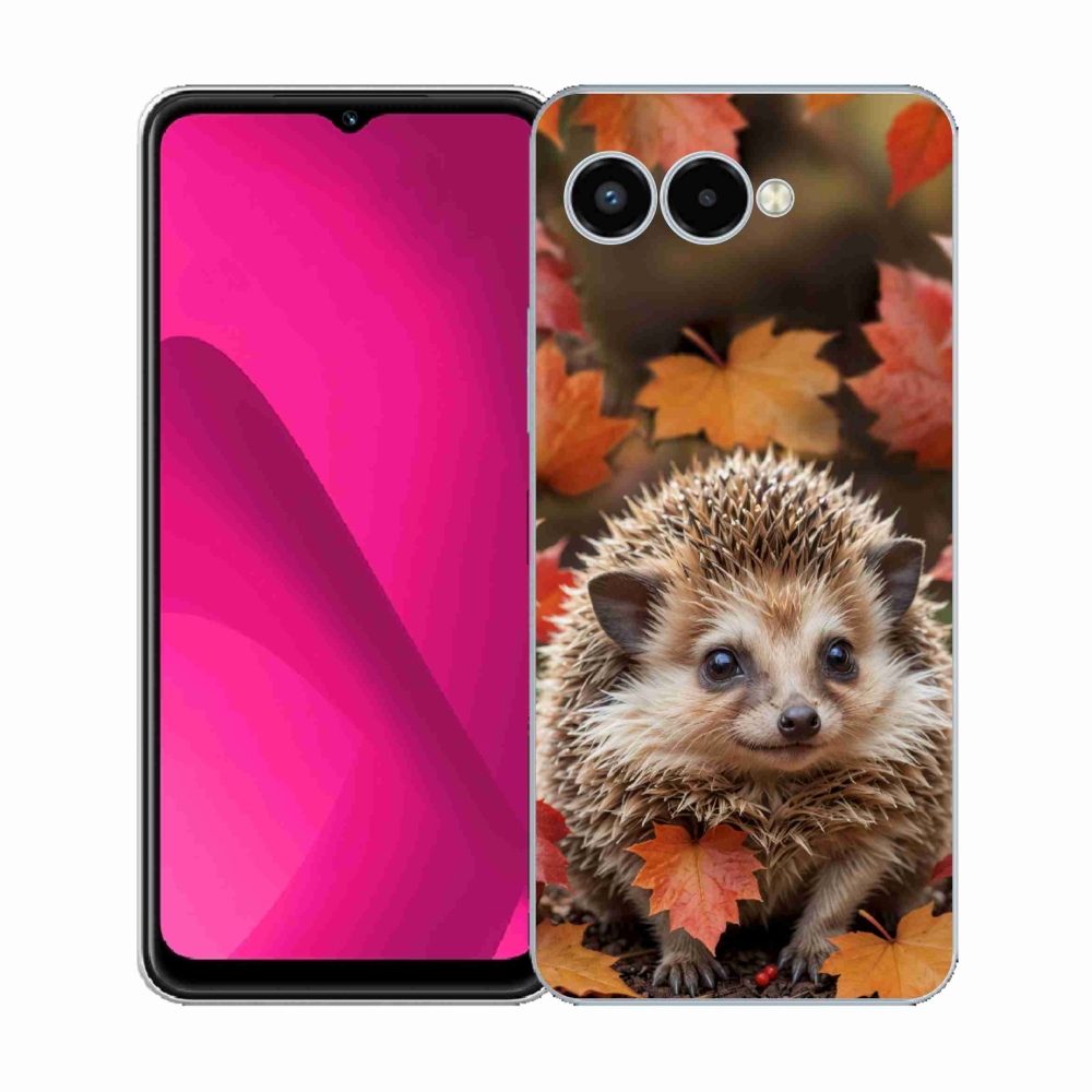 Zselés borító mmCase a T phone 3 számára - süni levelekben