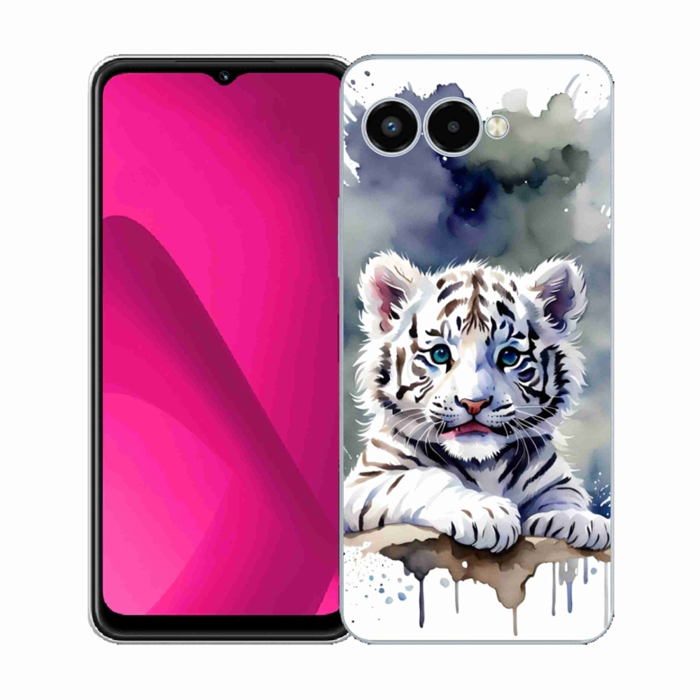 Gél borító mmCase a T phone 3 készülékhez - fehér tigriskölyök