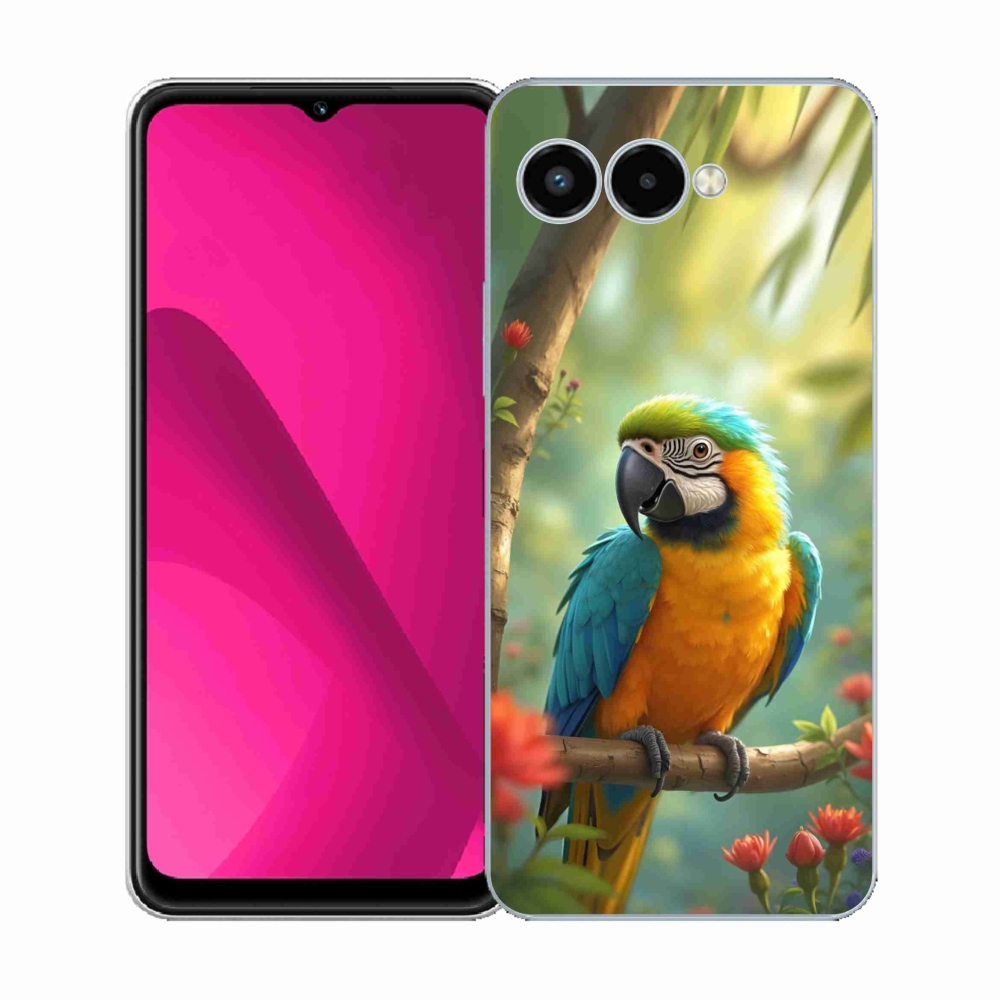 Zselés borító mmCase a T phone 3 - papagáj ara kék és sárga