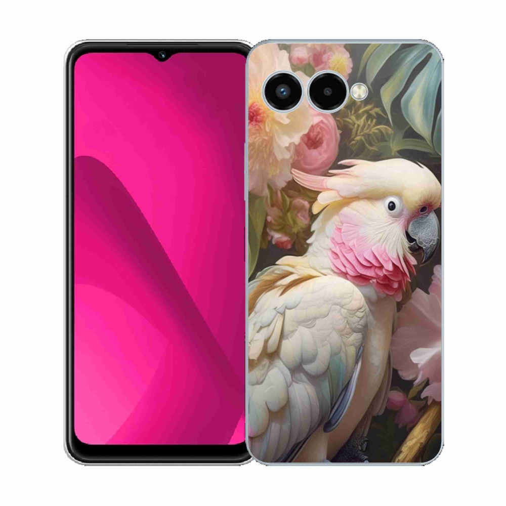 Gél borító mmCase a T phone 3 készülékhez - papagáj kakadu rózsaszín 2