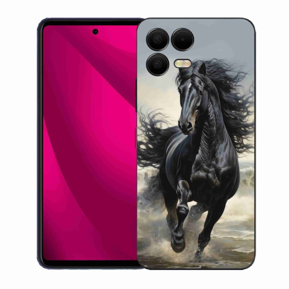 Gél borítás mmCase a T phone 3 Pro - futó fekete ló