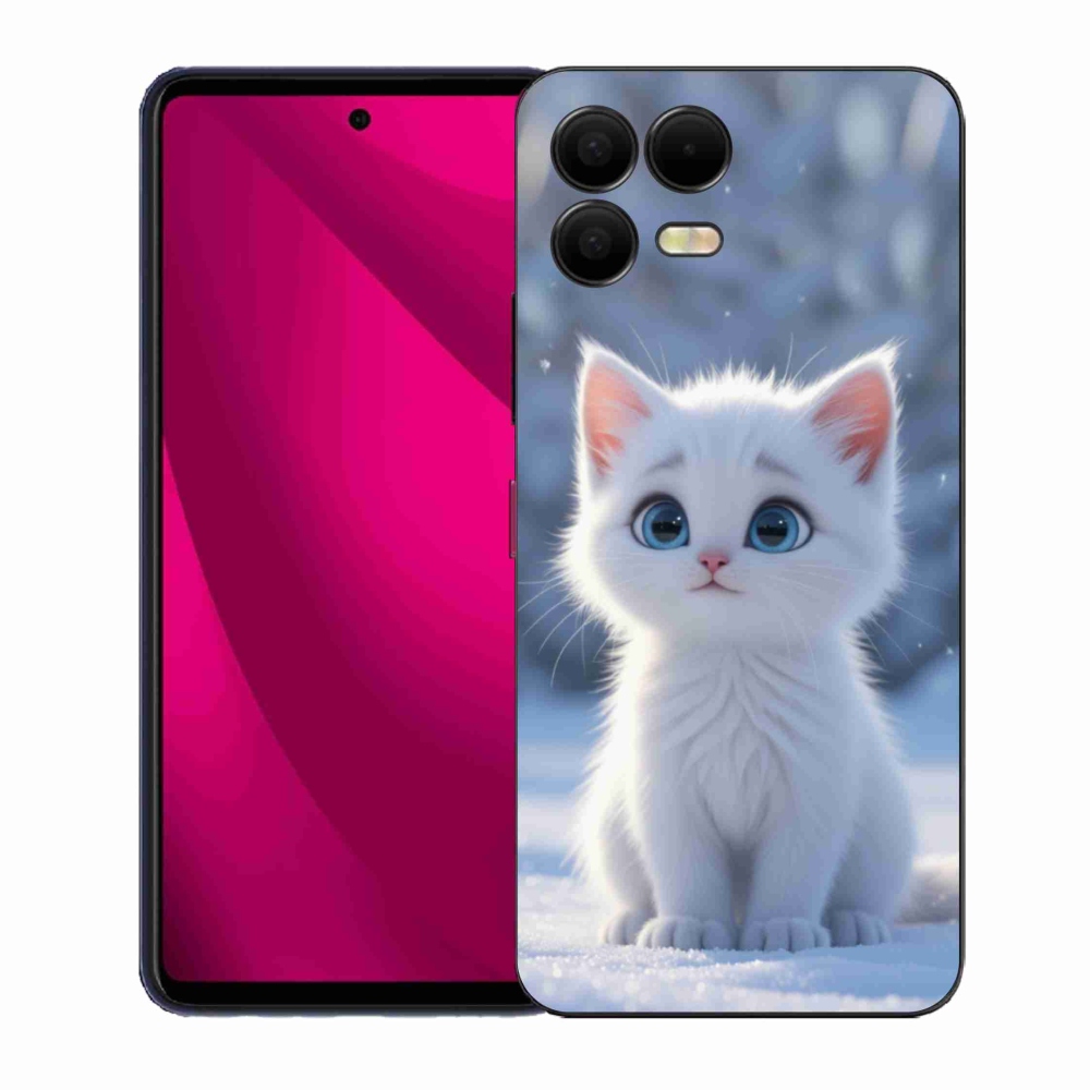 Gél borító mmCase a T phone 3 Pro készülékhez - fehér cica 3