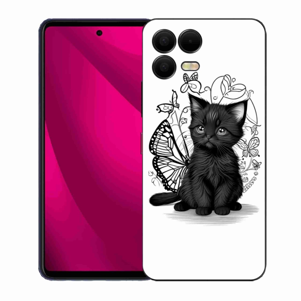 Gél borító mmCase a T phone 3 Pro készülékhez - fekete cica