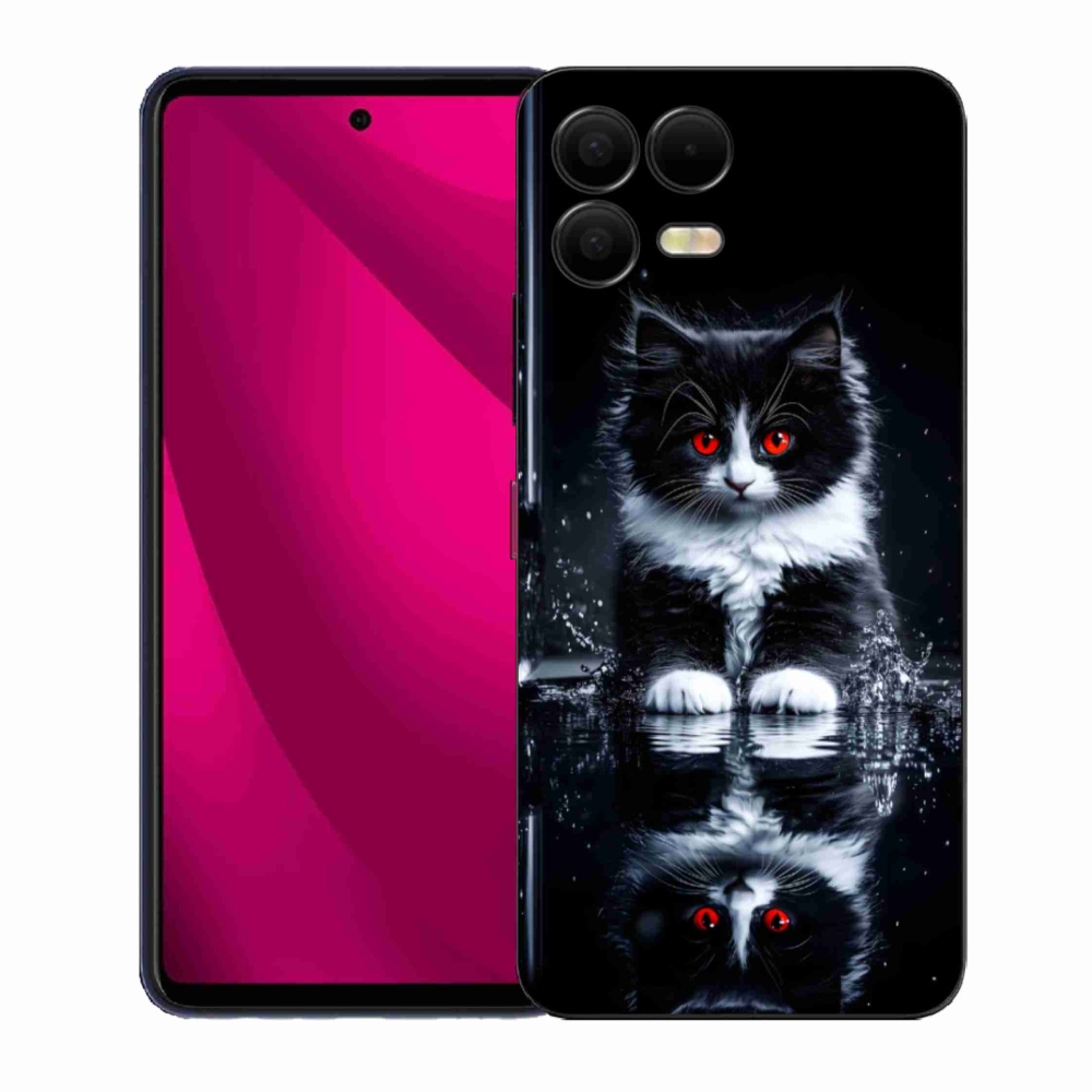 Gél borító mmCase a T phone 3 Pro készülékhez - fekete-fehér cica