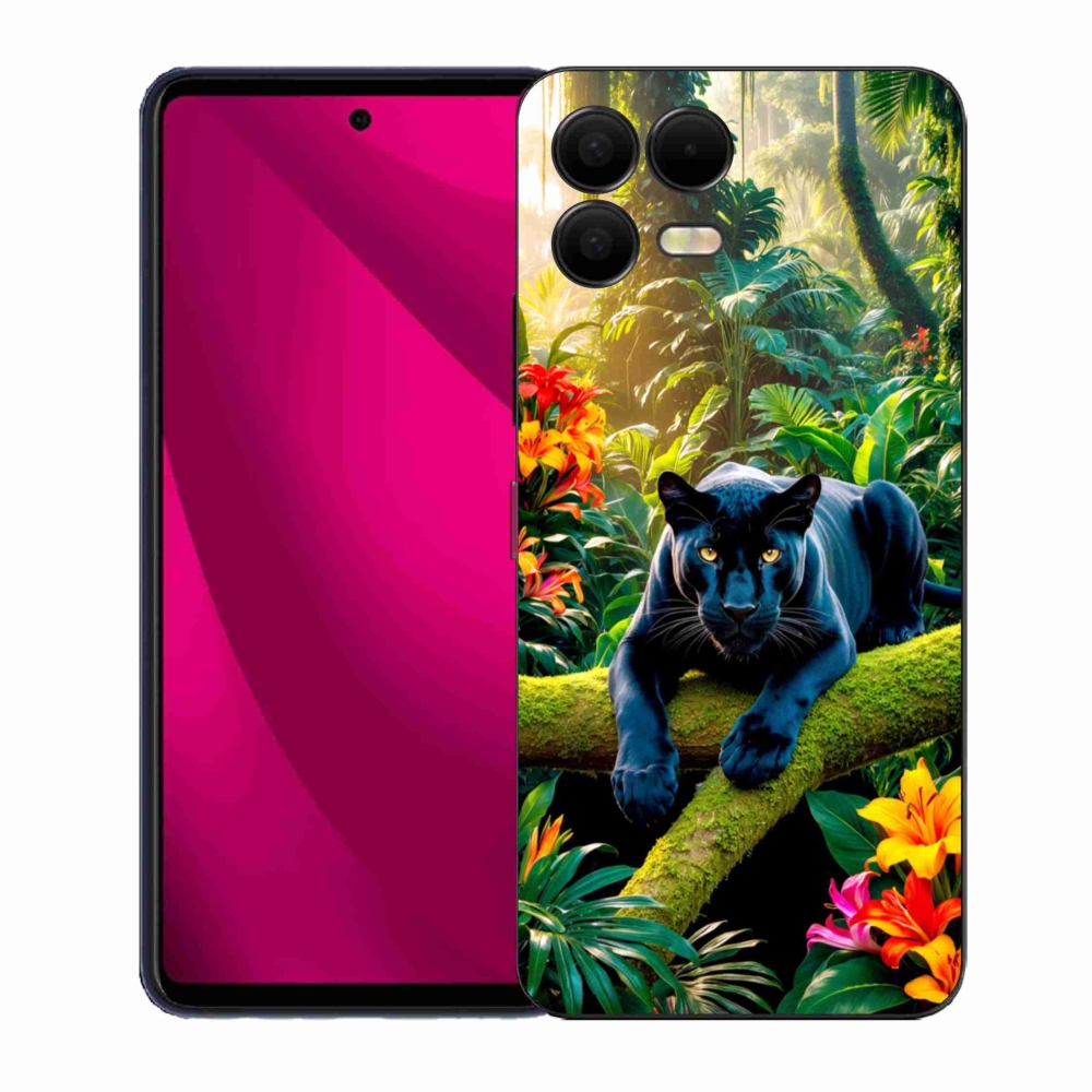 Gél borító mmCase a T phone 3 Pro készülékhez - fekete párduc a dzsungelben