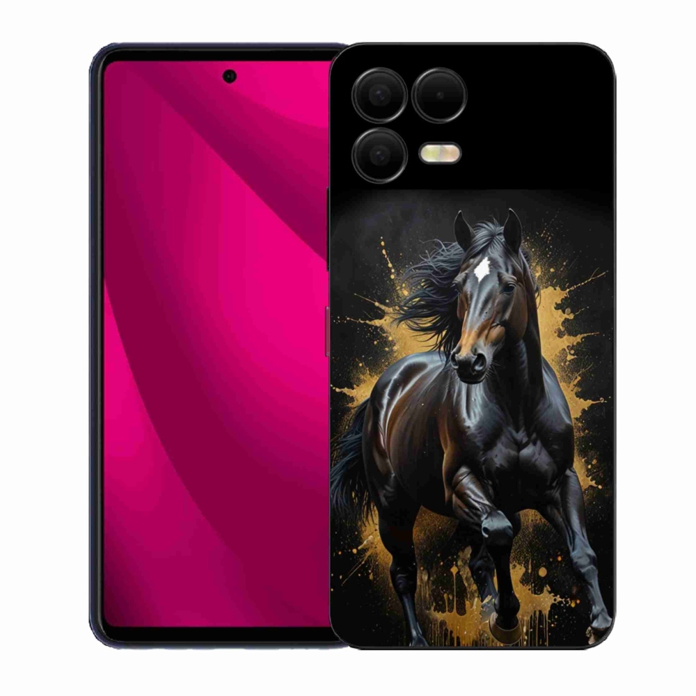 Zselés borítás mmCase a T phone 3 Pro készülékhez - elegáns fekete ménes