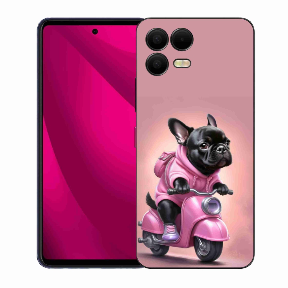 Gél borító mmCase a T phone 3 Pro készülékhez - Francia bulldog a robogón
