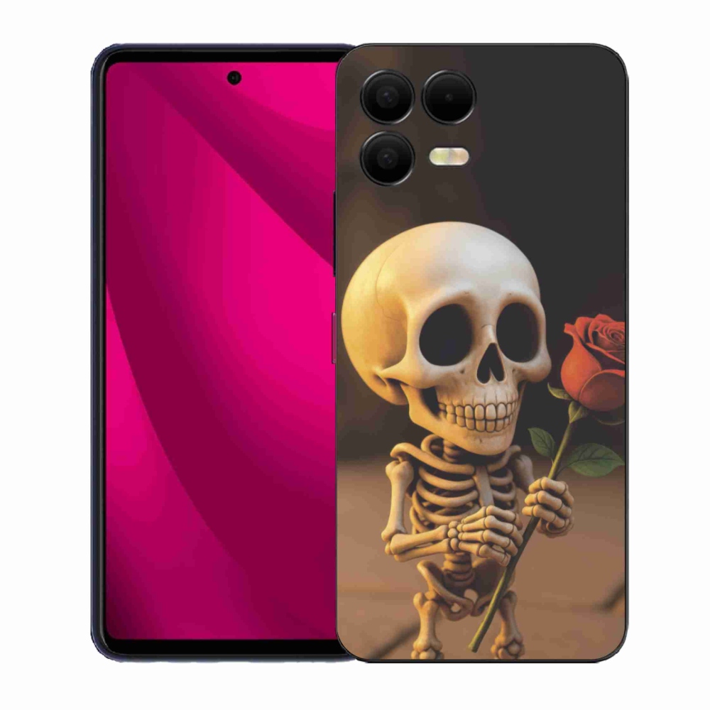 Gél borító mmCase a T phone 3 Pro készülékhez - csontváz rózsával