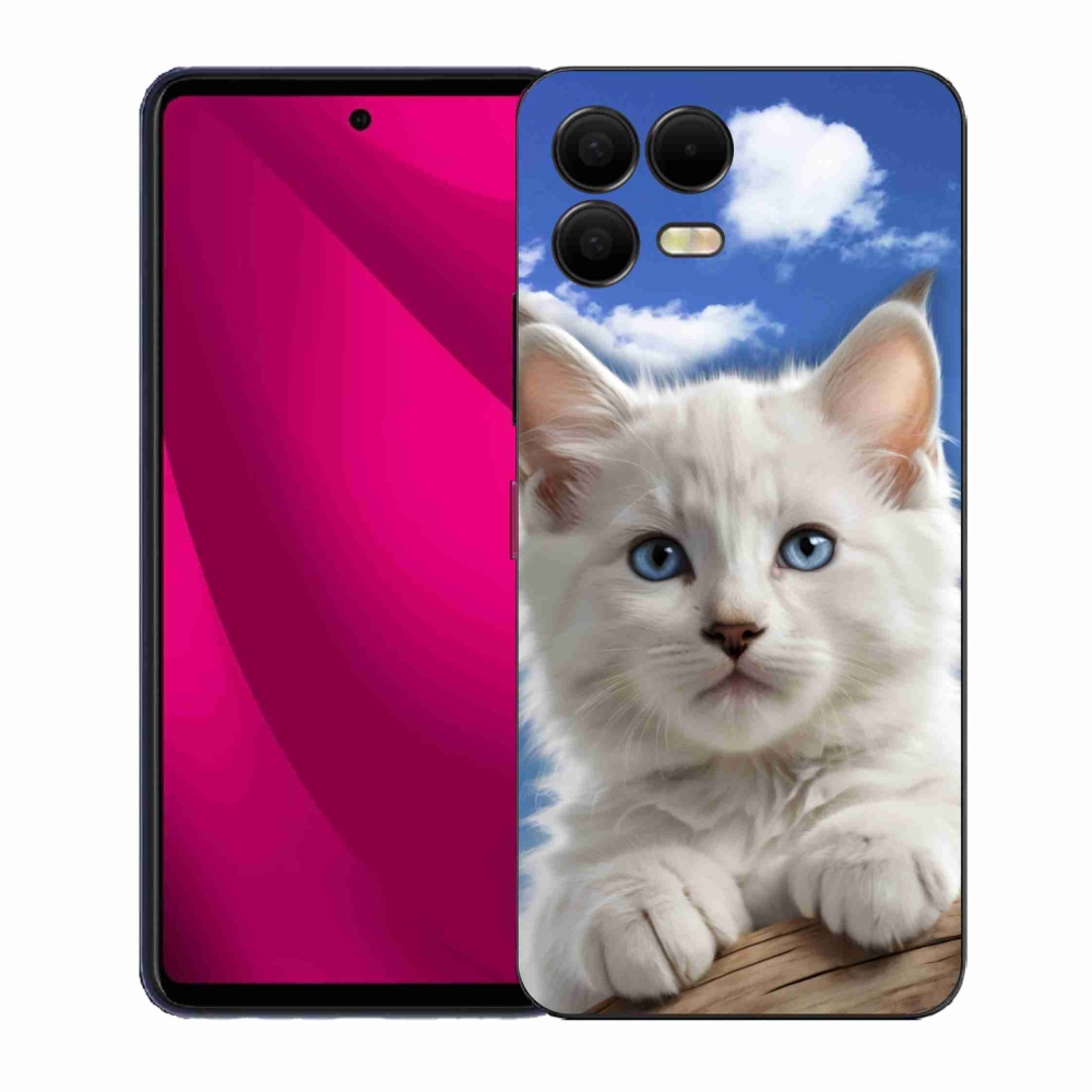 Gél borító mmCase a T phone 3 Pro készülékhez - cica és felhők