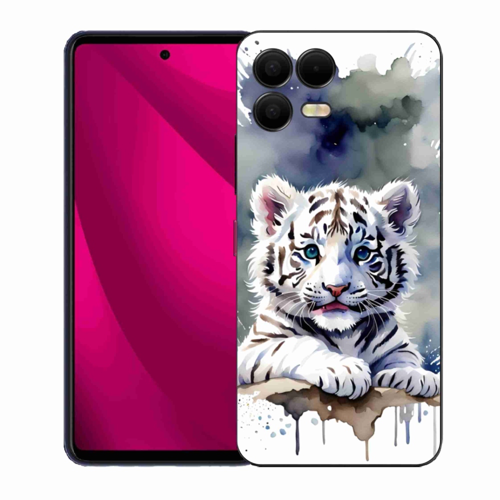 Gél borító mmCase a T phone 3 Pro készülékhez - fehér tigriskölyök