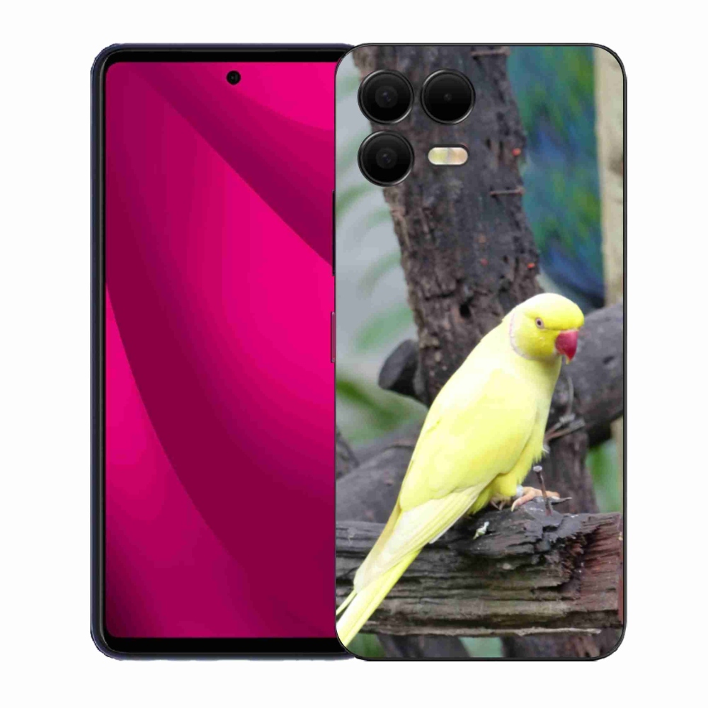 Zselés borítás mmCase a T phone 3 Pro készülékhez - papagáj alexander sárga