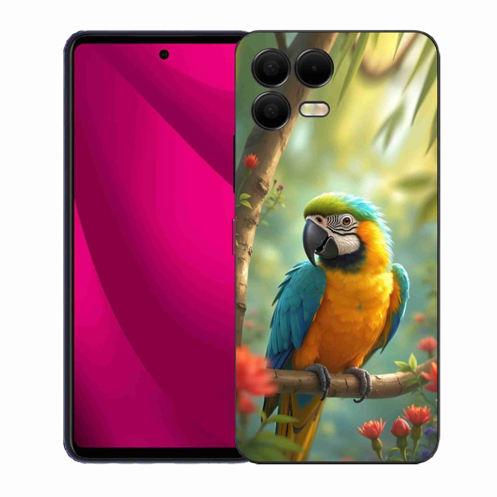 Zselés borítás mmCase a T phone 3 Pro készülékhez - papagáj ara kék és sárga
