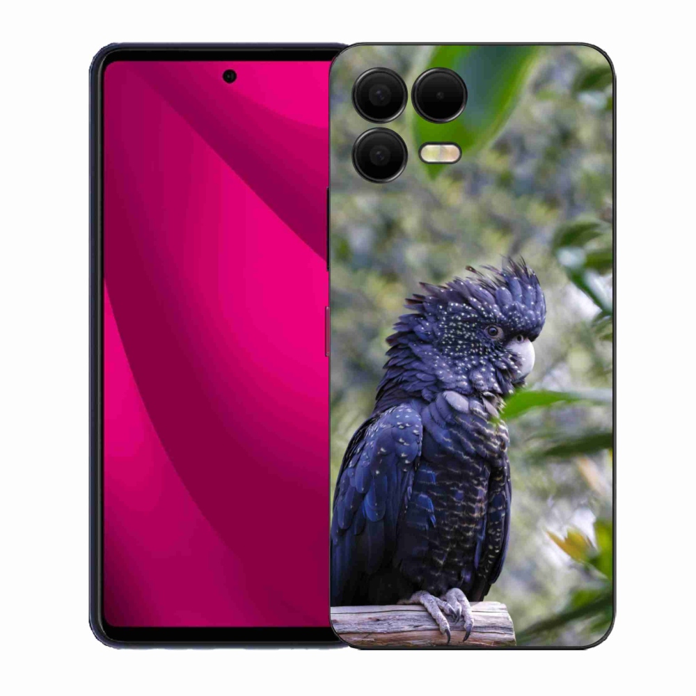 Zselés borítás mmCase a T phone 3 Pro készülékhez - papagáj kakadu fekete