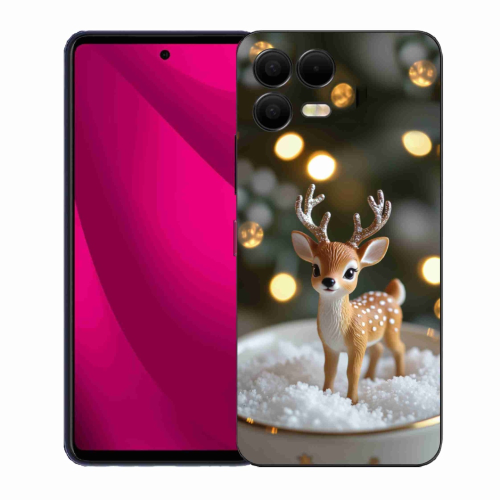 Gél borító mmCase a T phone 3 Pro számára - aranyos karácsonyi szarvasok