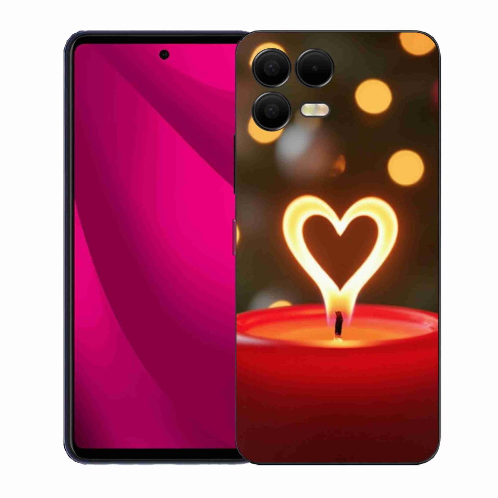 Gél borító mmCase a T phone 3 Pro készülékhez - láng szíve