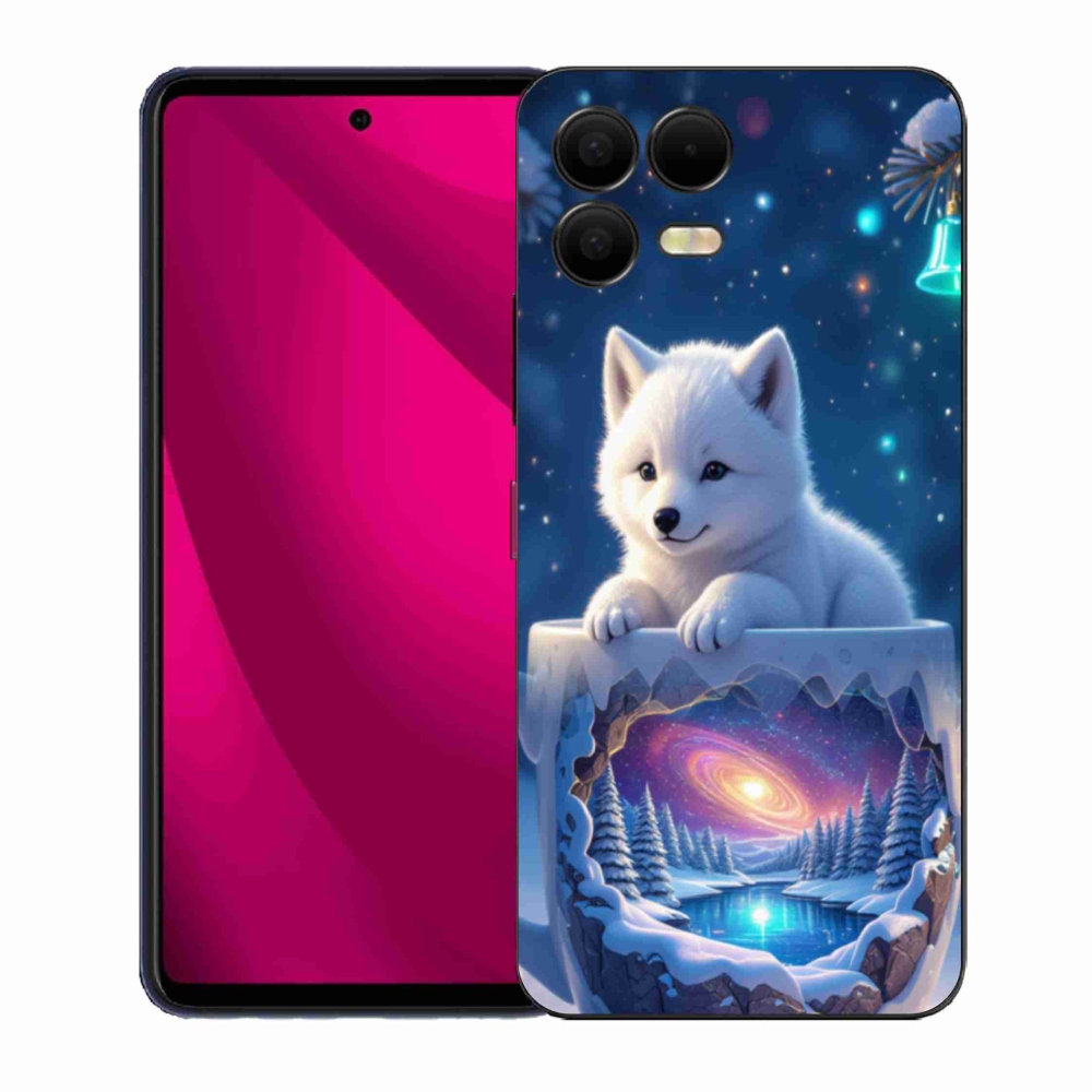 Gél borító mmCase a T phone 3 Pro-hoz - Karácsonyi kölyökkutya